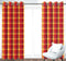 Cotton Dobby Red 9ft Long Door Curtains Pack Of 2