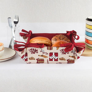 Cotton Xmas Gift box Maroon Bread Basket Pack Of 1
