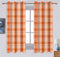 Cotton Track Dobby Orange Long 9ft Door Curtains Pack Of 2