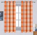 Cotton Track Dobby Orange 7ft Door Curtains Pack Of 2