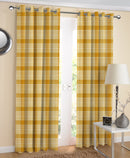 Cotton Track Dobby Yellow 7ft Door Curtains Pack Of 2