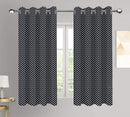 Cotton Polka Dot Black Long 9ft Door Curtains Pack Of 2