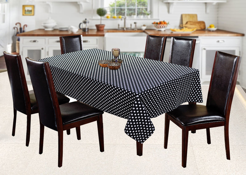 Cotton Black Polka Dot 4 Seater Table Cloths Pack Of 1