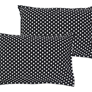 Cotton Polka Dot Black Pillow Covers Pack Of 2 freeshipping - Airwill