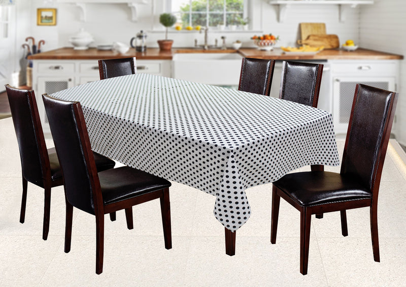 Cotton White Polka Dot 8 Seater Table Cloths Pack Of 1
