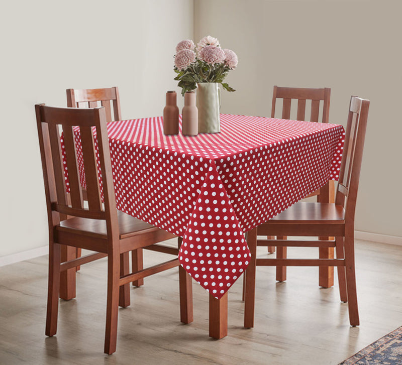 Cotton Red Polka Dot 8 Seater Table Cloths Pack Of 1