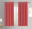 Cotton Red Polka Dot 7ft Door Curtains Pack Of 2