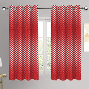 Cotton Red Polka Dot 5ft Long Windows Pack Of 2