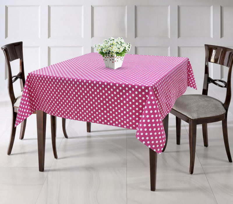 Cotton Pink Polka Dot 8 Seater Table Cloths Pack Of 1