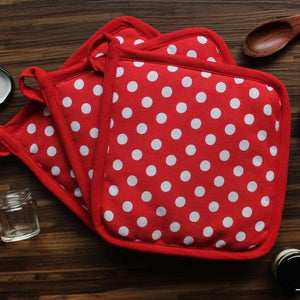 Cotton Red Polka Dot Pot Holders Pack Of 3 freeshipping - Airwill