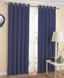 Cotton Blue Polka Dot 7ft Door Curtains Pack Of 2
