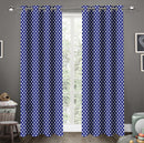 Cotton Blue Polka Dot 9ft Long Door Curtains Pack Of 2