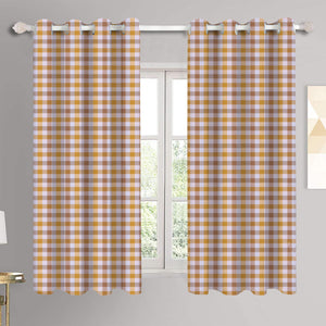 Cotton Lanfranki Yellow Check 5ft Window Curtains Pack Of 2 freeshipping - Airwill