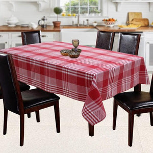 Cotton Track Dobby Red 6 Seater Table Cloths Pack Of 1 freeshipping - Airwill