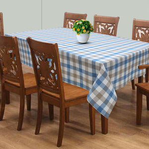 Cotton Lanfranki Blue check 8 Seater Table Cloths Pack Of 1 freeshipping - Airwill