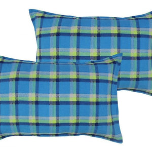 Cotton Iran Check Blue Pillow Covers Pack Of 2 freeshipping - Airwill