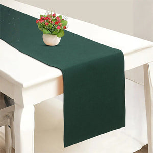 Cotton Christmas Solid Green Table Runner