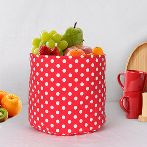 Cotton Stripe and Polka Dot Red Fruit Basket