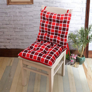 Cotton Xmas Check Chair Pads, Pack Of 2