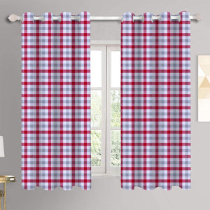 Cotton Lanfranki Red Check 5ft Window Curtains Pack Of 2 freeshipping - Airwill