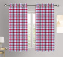 Cotton Lanfranki Red Check 7ft Door Curtains Pack Of 2