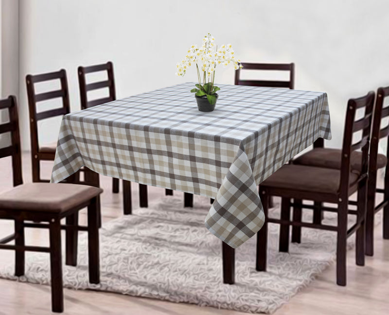 Cotton Lanfranki Grey Check 4 Seater Table Cloths Pack Of 1