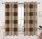Cotton 4 Way Dobby Brown 9ft Long Door Curtains Pack Of 2