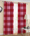 Cotton 4 Way Dobby Red 7ft Door Curtains Pack Of 2