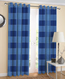 Cotton 4 Way Dobby Blue 5ft Window Curtains Pack Of 2