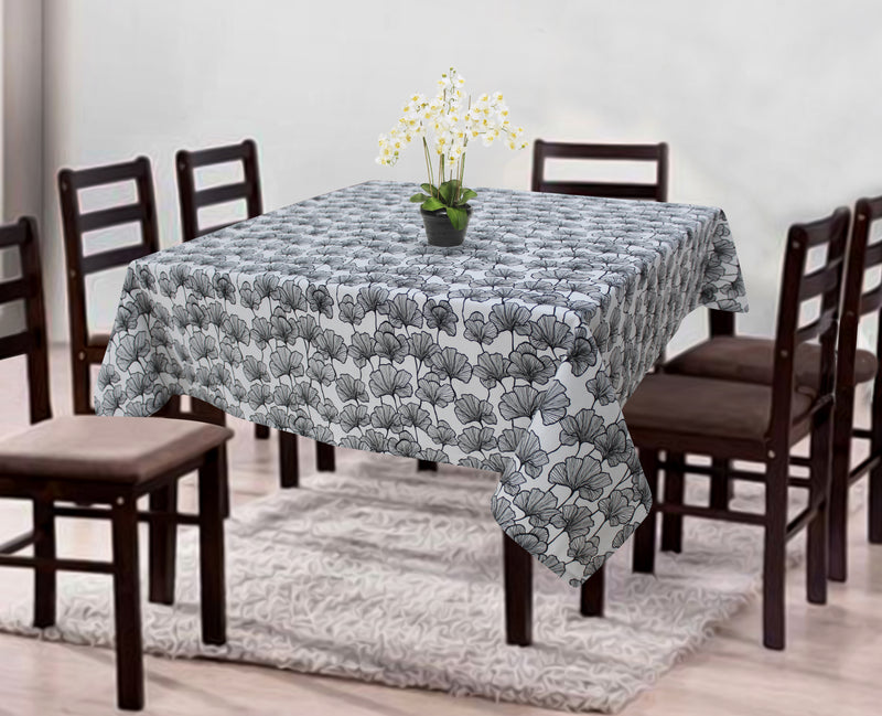 Cotton Single Leaf Black 8 Seater Table Cloths Pack Of 1