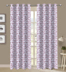 Cotton Single Leaf Brown 5ft Window Curtains Pack Of 2