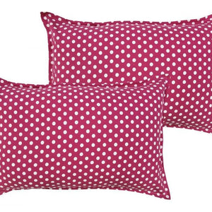 Cotton Polka Dot Pink Pillow Covers Pack Of 2 freeshipping - Airwill
