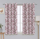 Cotton Single Leaf Maroon Long 9ft Door Curtains Pack Of 2
