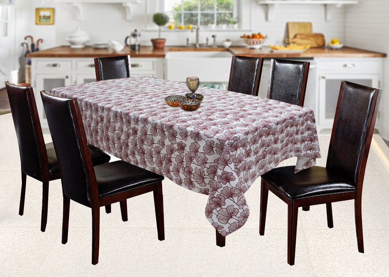 Cotton Single Leaf Maroon 4 Seater Table Cloths Pack Of 1