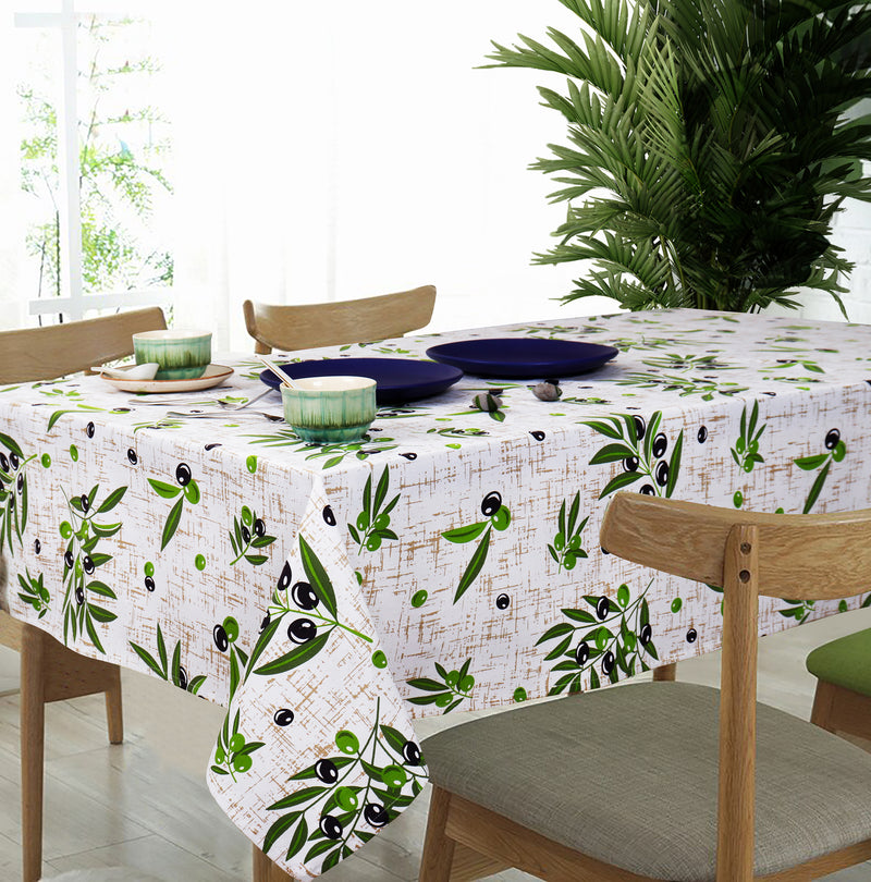 Cotton Olive Leaf 6 Seater Table Cloths Pack Of 1