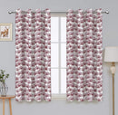 Cotton Single Leaf Maroon 7ft Door Curtains Pack Of 2