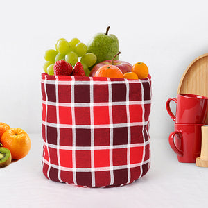 Cotton Xmas Check Fruit Basket