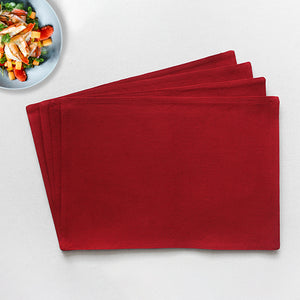 Cotton Solid Cherry Red Table Placemats Pack Of 4