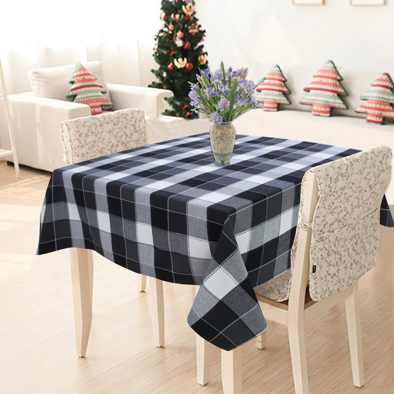 Cotton Dobby Black 6 Seater Table Cloths Pack Of 1