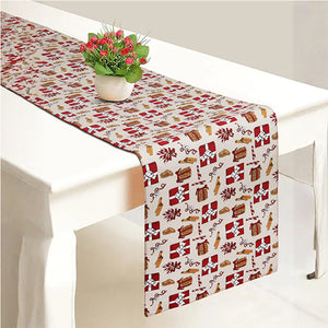 Cotton Xmas Gift box Maroon Table Runner