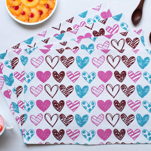 Cotton Metro Heart Placemats Pack of 4 freeshipping - Airwill