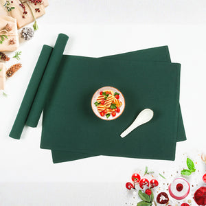 Cotton Christmas Solid Green Table Placemats Pack Of 4