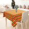 Cotton Iran Check Orange 6 Seater Table Cloths Pack Of 1