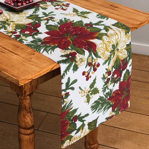 Cotton Maroon Flower 152cm Length Table Runner Pack Of 1 freeshipping - Airwill