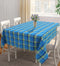 Cotton Iran Check Blue 6 Seater Table Cloths Pack Of 1