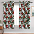 Cotton Maroon Floral Long 9ft Door Curtains Pack Of 2