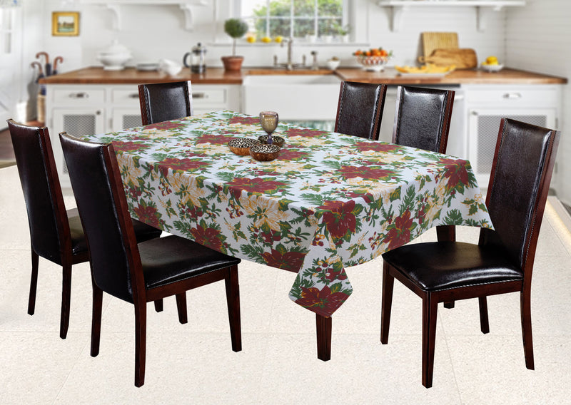 Cotton Maroon Floral 2 Seater Table Cloths Pack Of 1