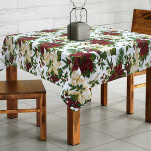Cotton Maroon Floral 2 Seater Table Cloths Pack Of 1 freeshipping - Airwill