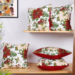 Cotton Maroon Floral Cushion Covers Pack Of 5 - Airwill