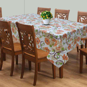 Cotton Orange Flower 8 Seater Table Cloths Pack Of 1 freeshipping - Airwill